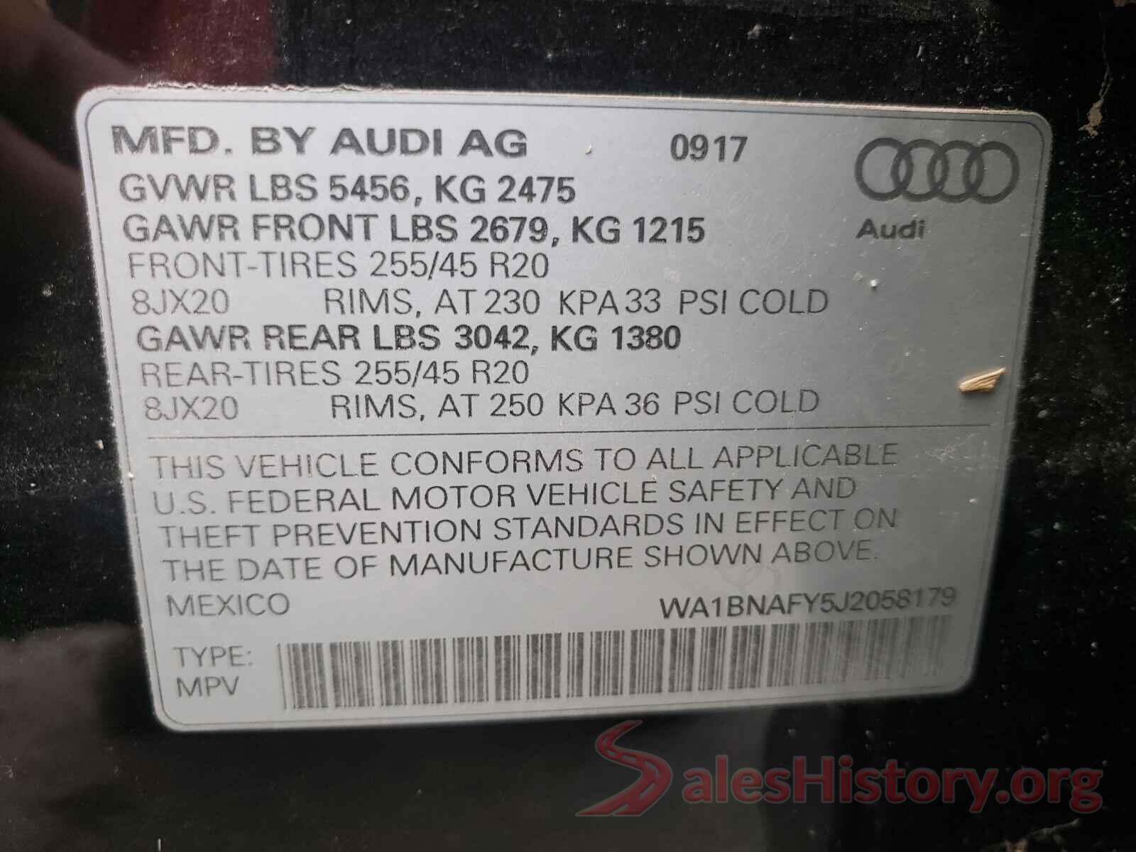 WA1BNAFY5J2058179 2018 AUDI Q5