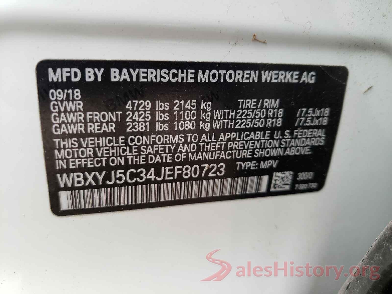 WBXYJ5C34JEF80723 2018 BMW X2