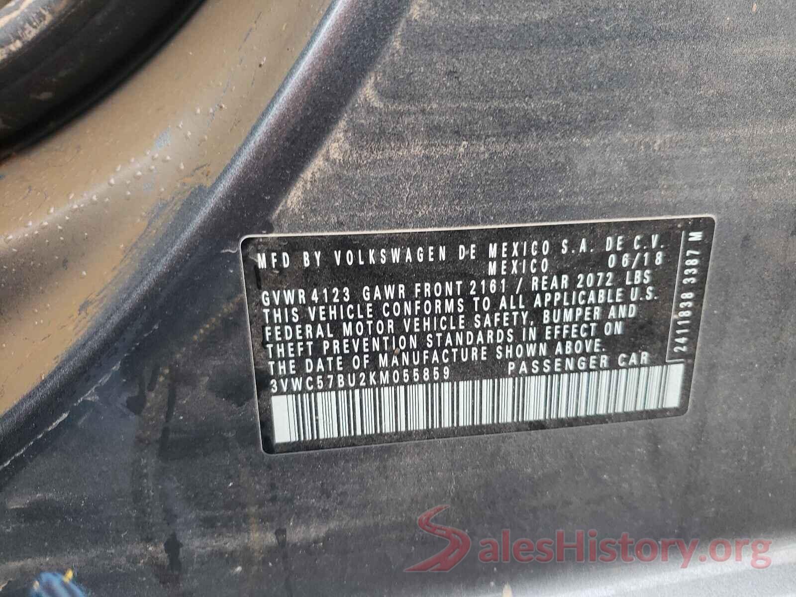 3VWC57BU2KM055859 2019 VOLKSWAGEN JETTA