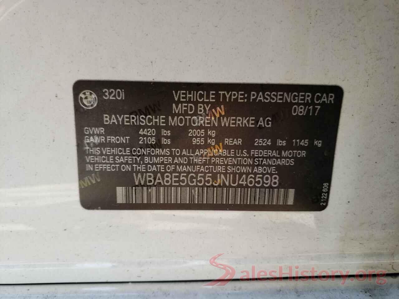 WBA8E5G55JNU46598 2018 BMW 3 SERIES