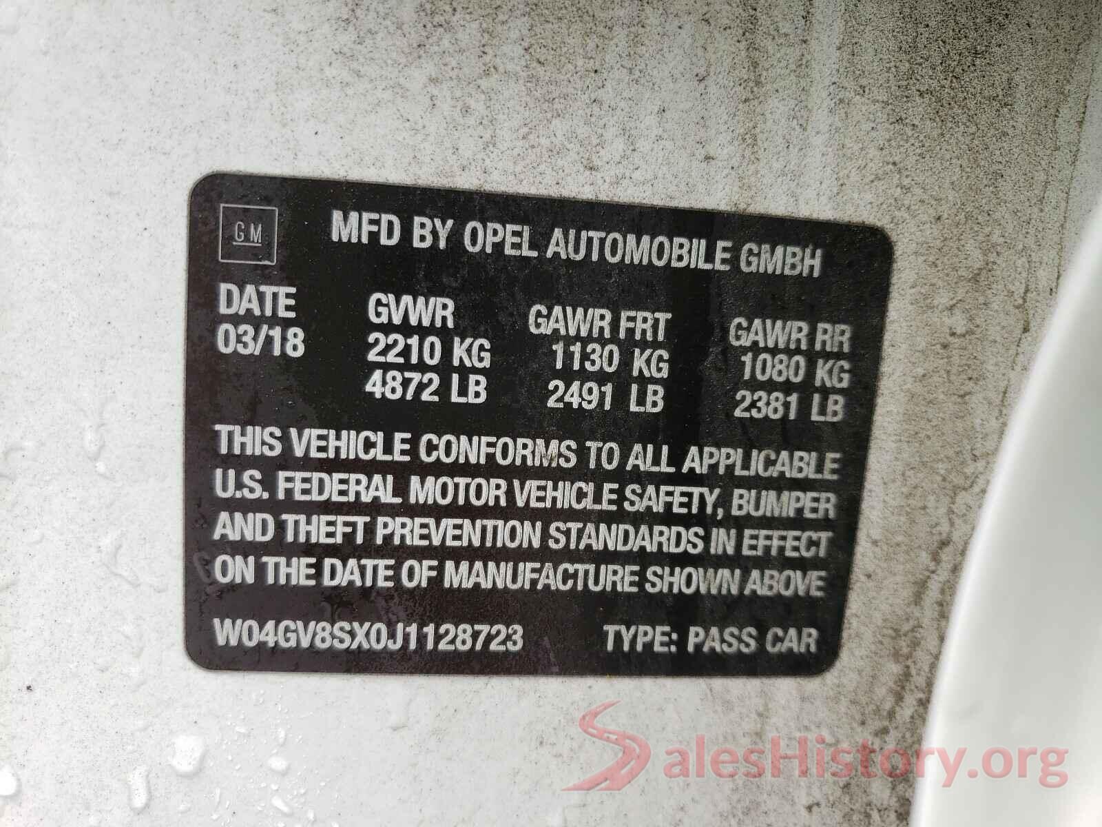 W04GV8SX0J1128723 2018 BUICK REGAL