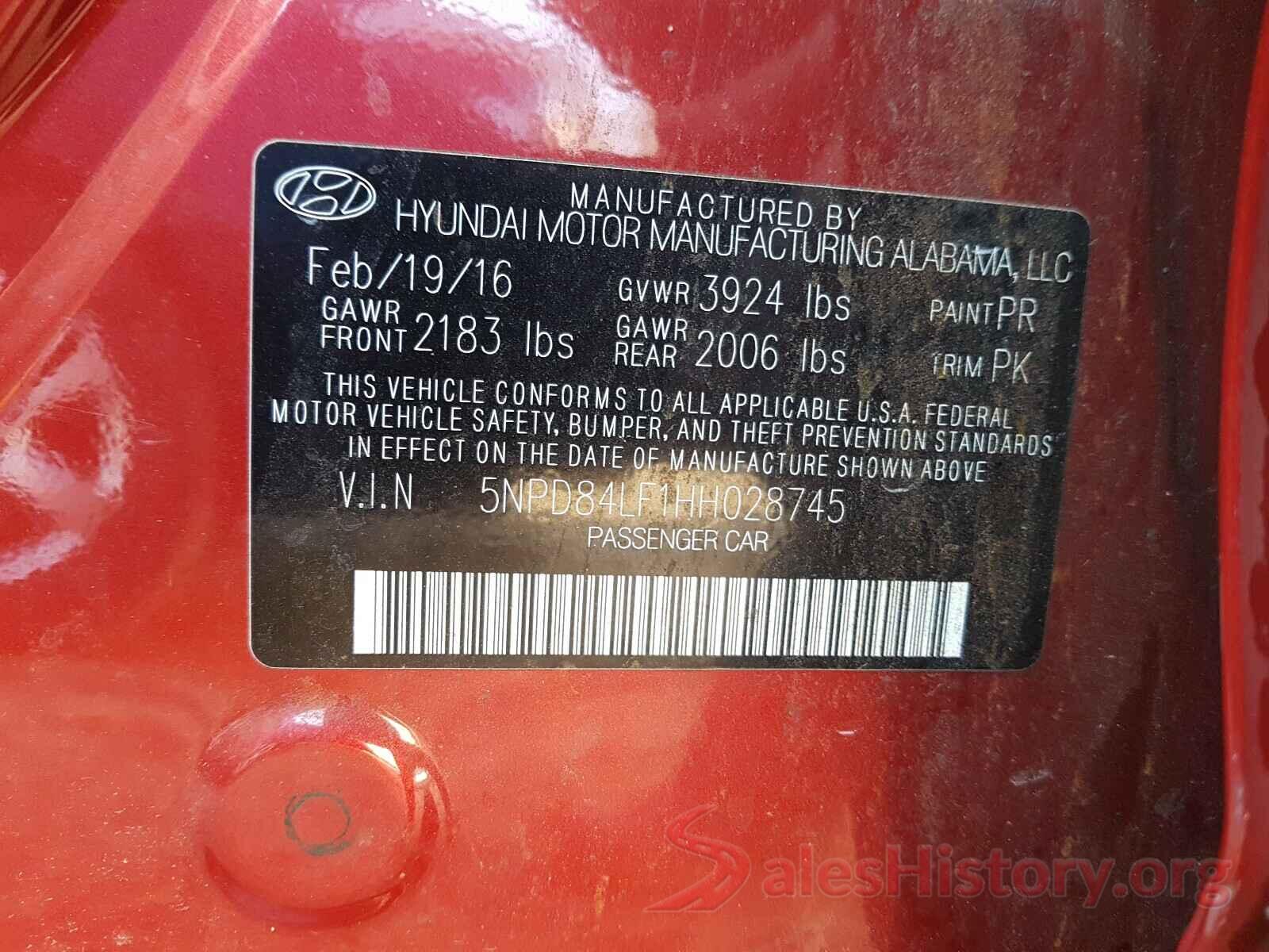 5NPD84LF1HH028745 2017 HYUNDAI ELANTRA