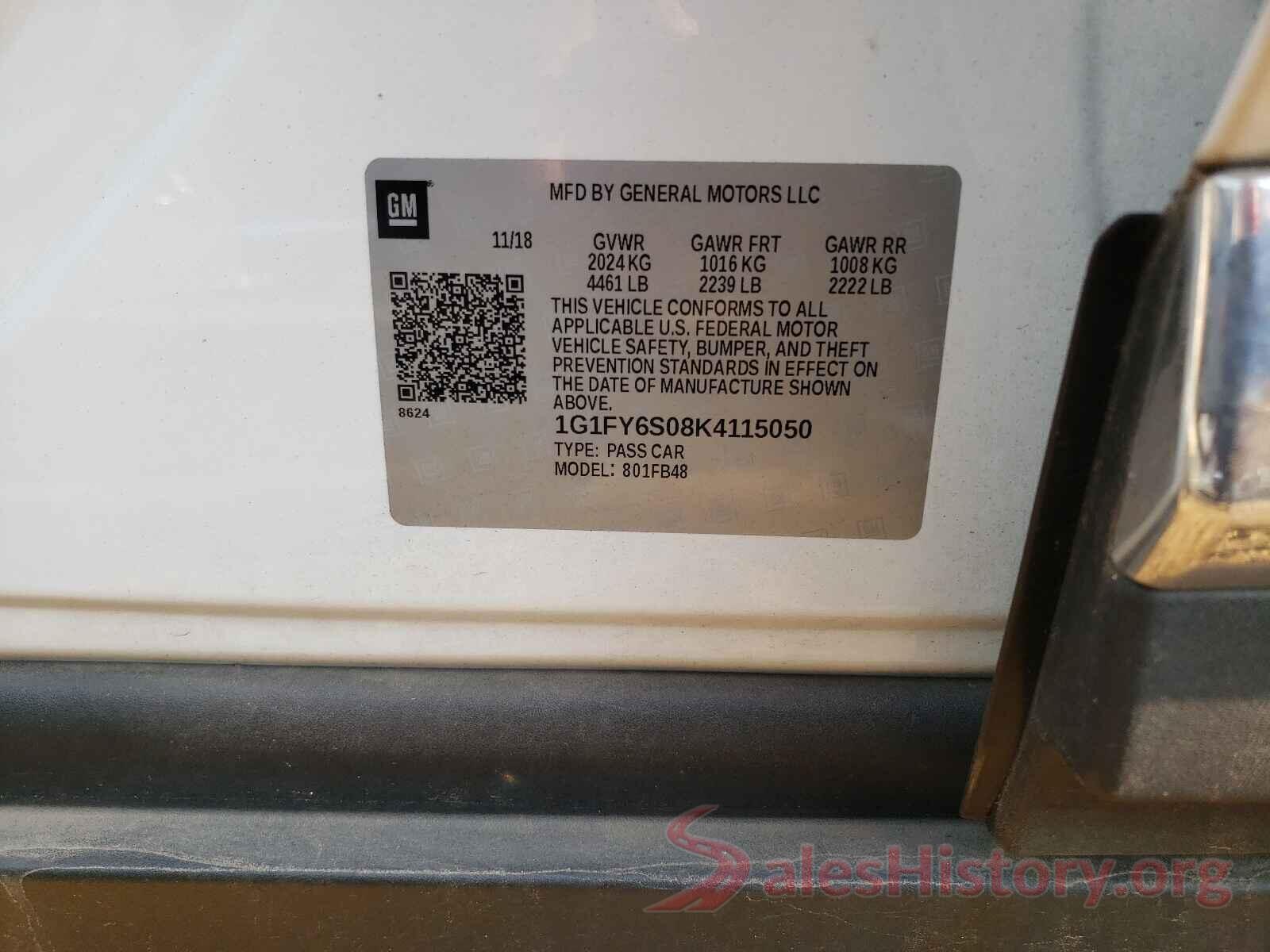 1G1FY6S08K4115050 2019 CHEVROLET BOLT