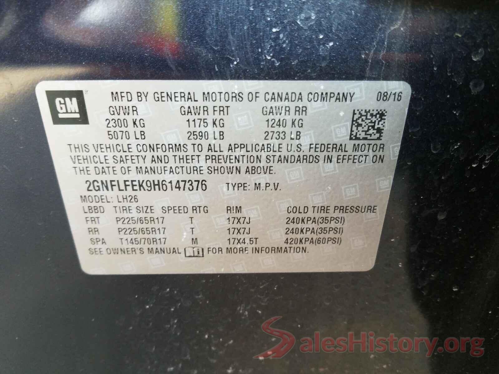 2GNFLFEK9H6147376 2017 CHEVROLET EQUINOX