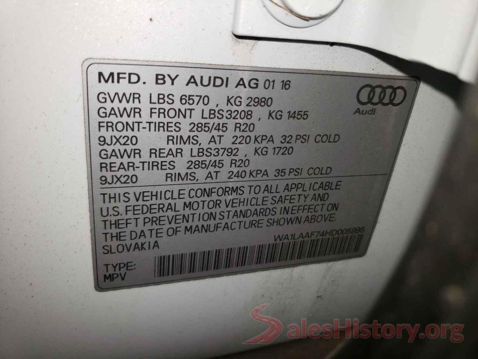 WA1LAAF74HD005995 2017 AUDI Q7