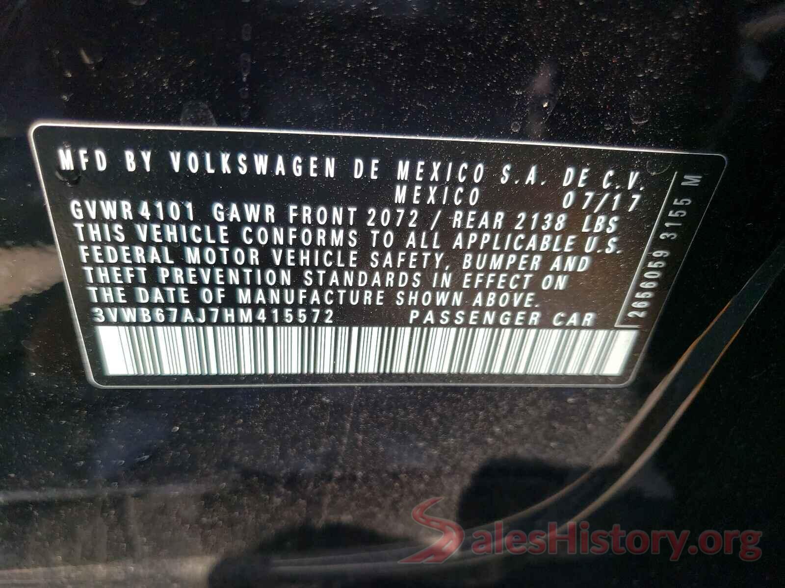 3VWB67AJ7HM415572 2017 VOLKSWAGEN JETTA