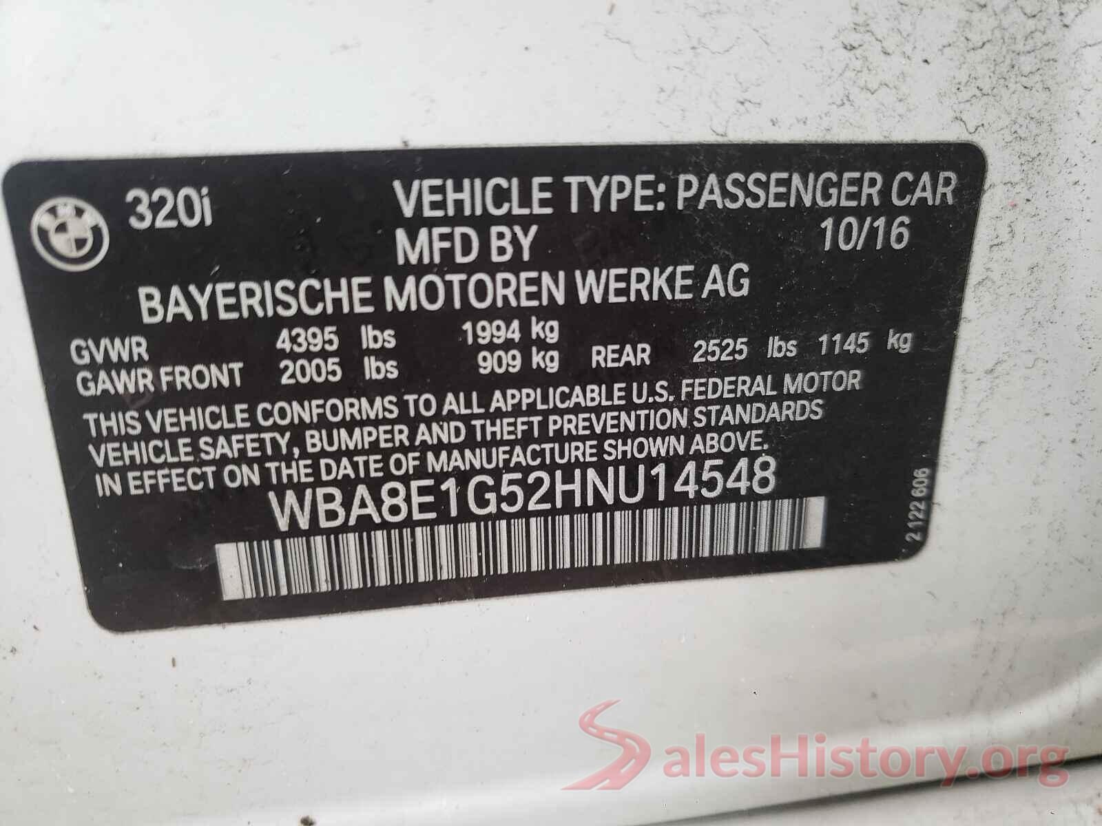 WBA8E1G52HNU14548 2017 BMW 3 SERIES