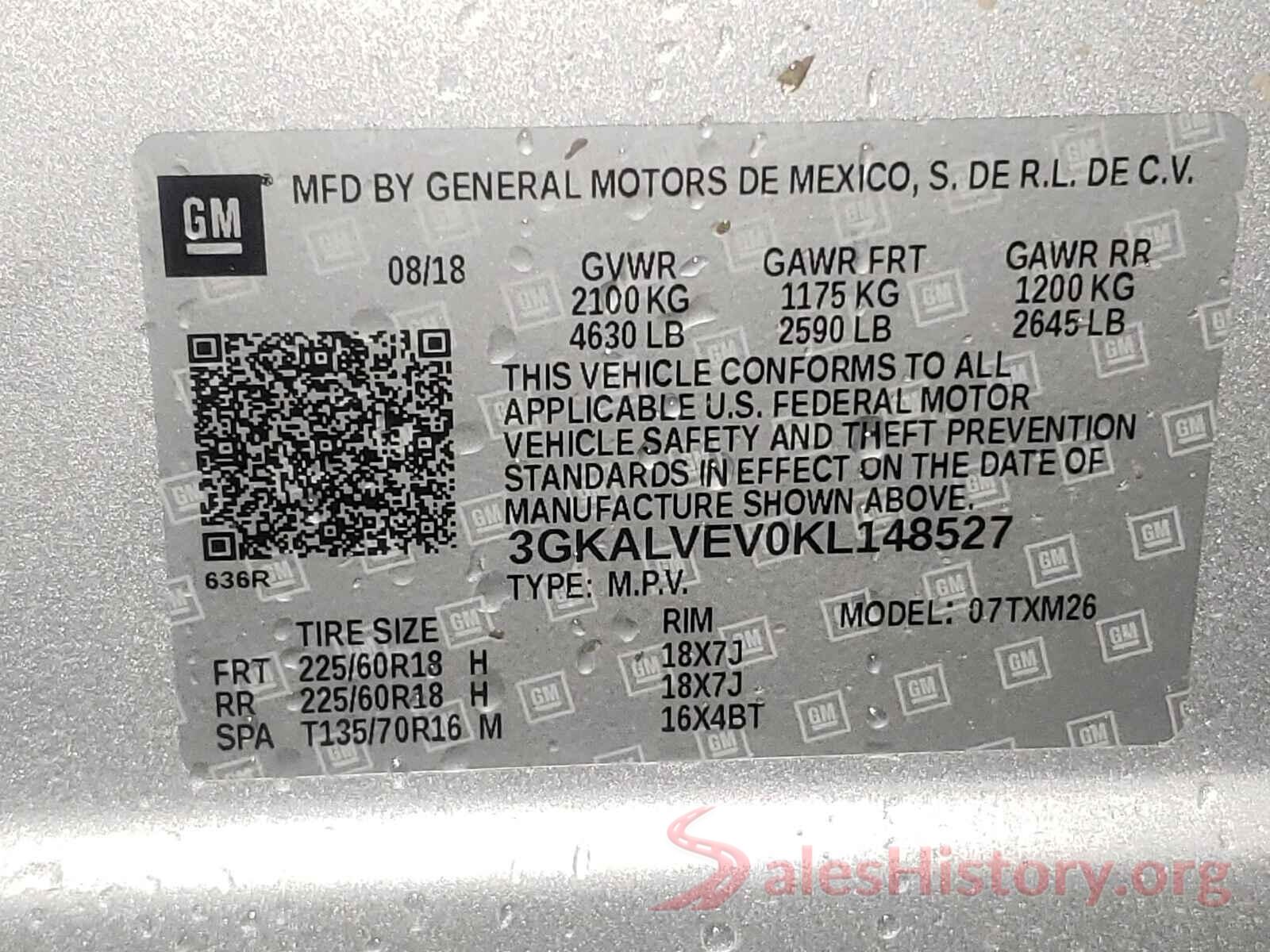 3GKALVEV0KL148527 2019 GMC TERRAIN