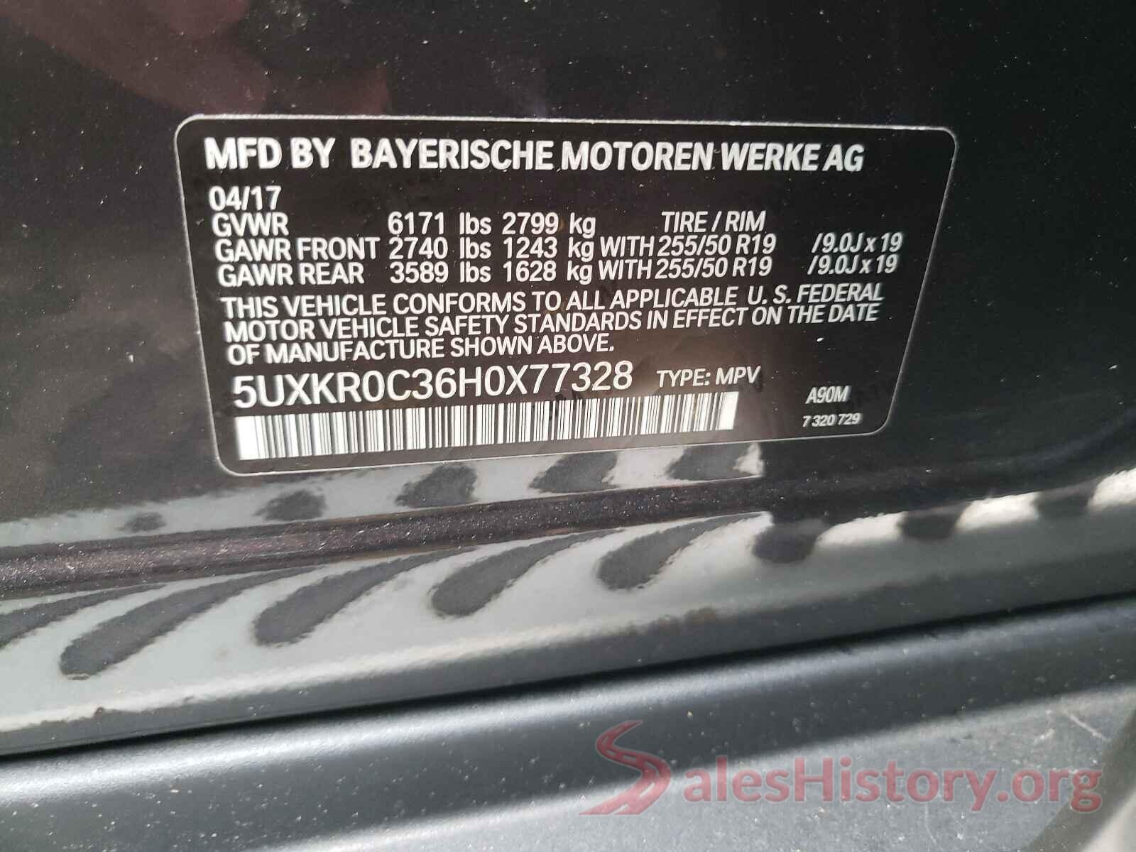 5UXKR0C36H0X77328 2017 BMW X5