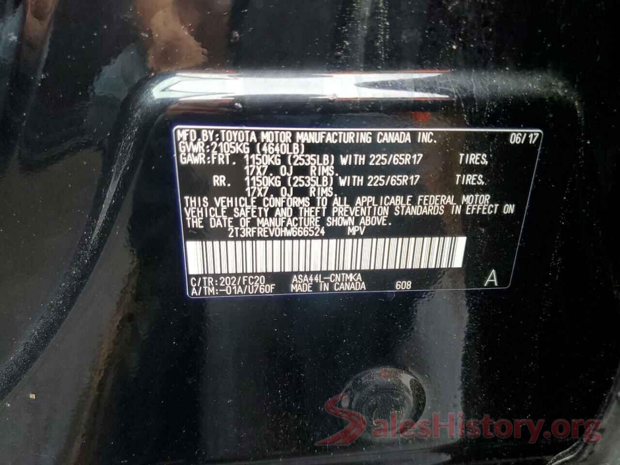 2T3RFREV0HW666524 2017 TOYOTA RAV4