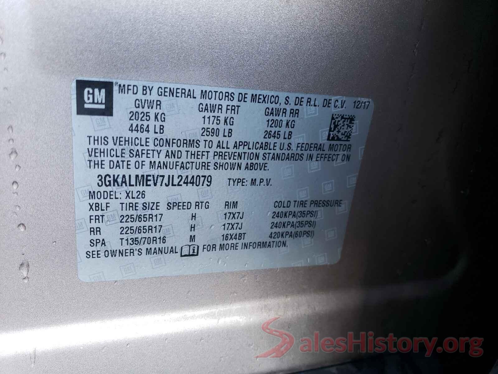 3GKALMEV7JL244079 2018 GMC TERRAIN