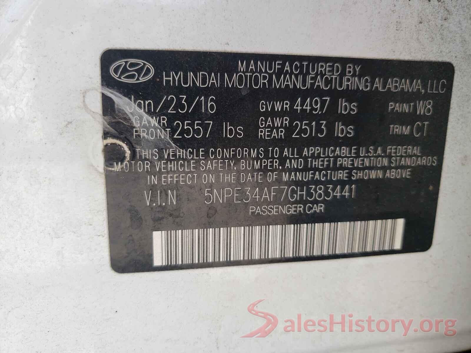 5NPE34AF7GH383441 2016 HYUNDAI SONATA