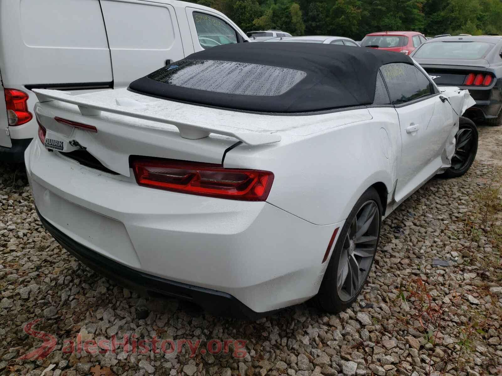 2016 CHEVROLET CAMARO VIN 1G1FB3DX0G0172030, rear 3/4 view