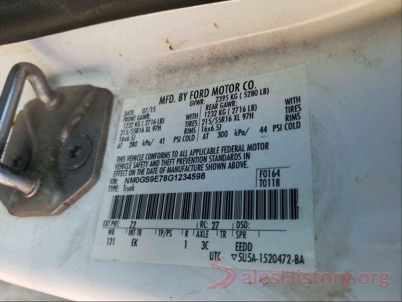 NM0GS9E78G1234598 2016 FORD TRANSIT CO