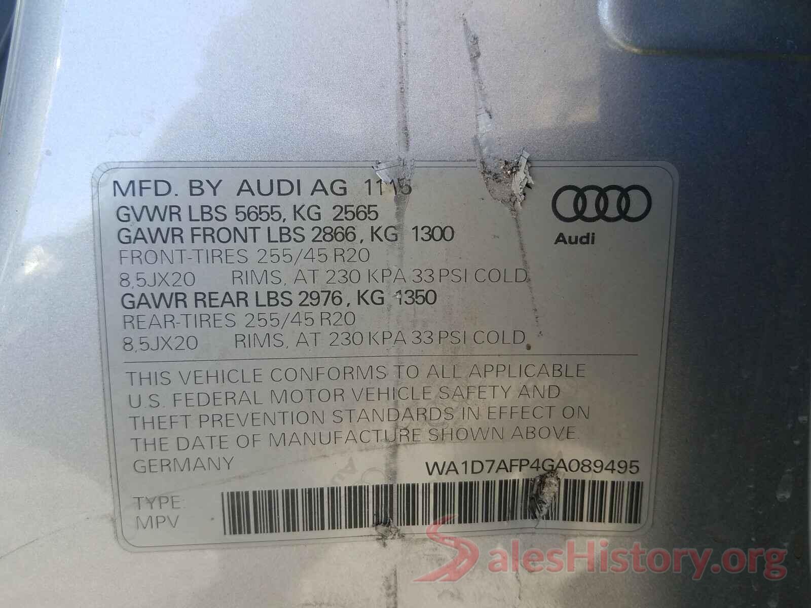 WA1D7AFP4GA089495 2016 AUDI Q5