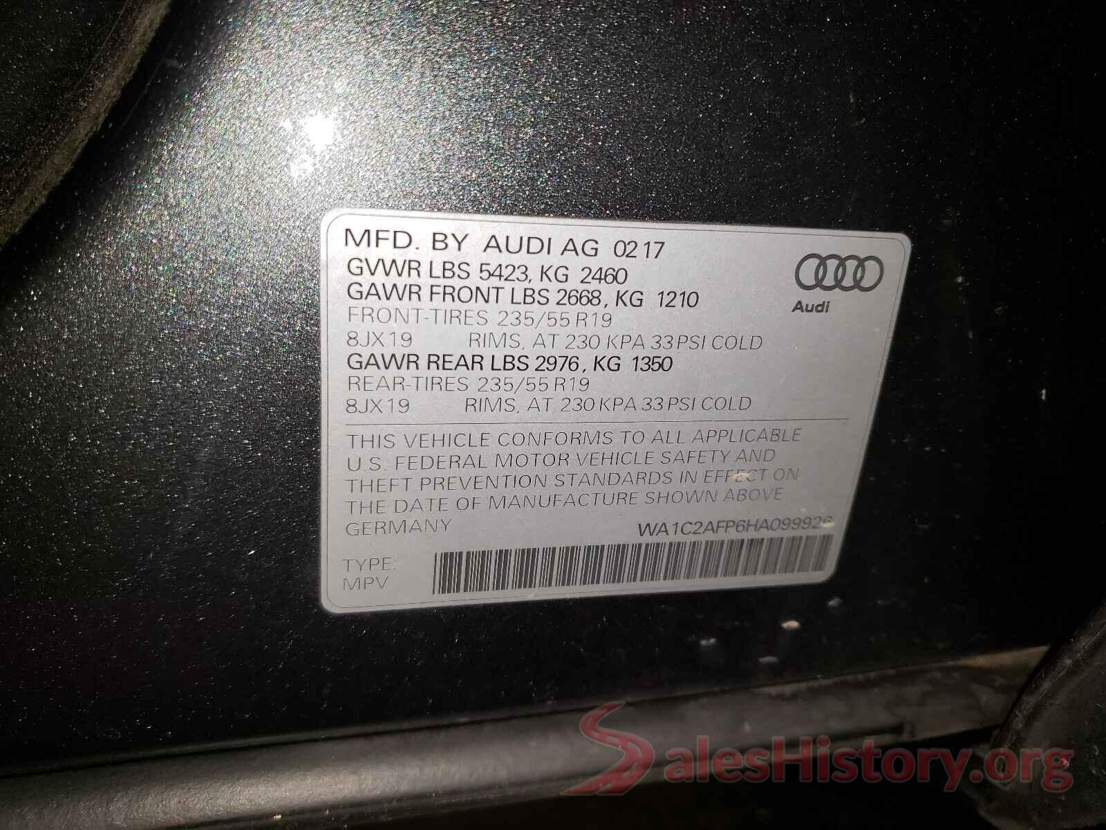 WA1C2AFP6HA099926 2017 AUDI Q5