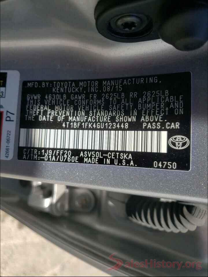 4T1BF1FK4GU123448 2016 TOYOTA CAMRY