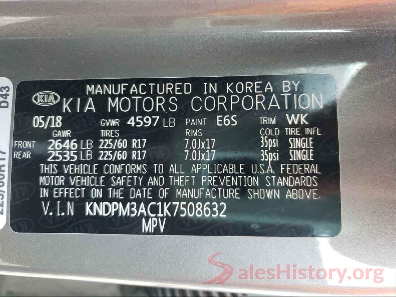 KNDPM3AC1K7508632 2019 KIA SPORTAGE