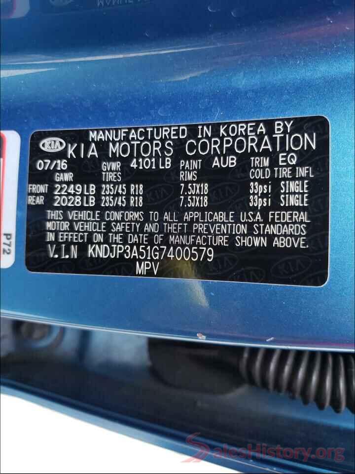 KNDJP3A51G7400579 2016 KIA SOUL