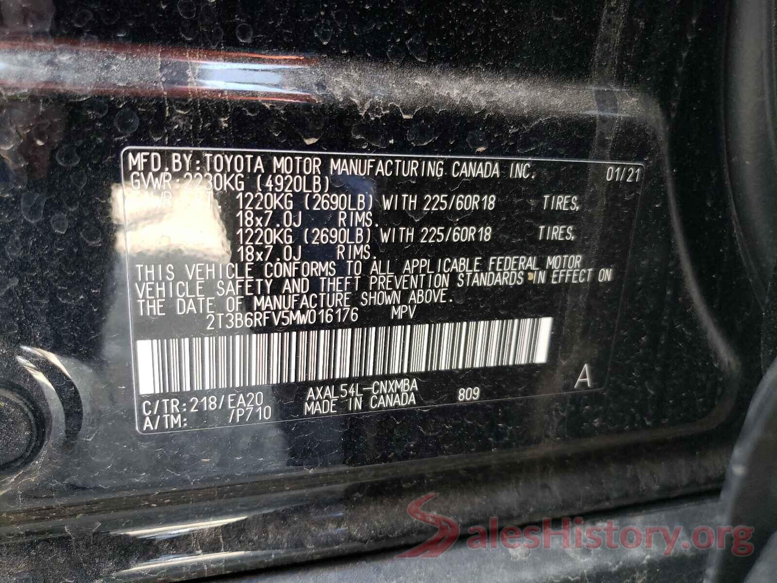 2T3B6RFV5MW016176 2021 TOYOTA RAV4