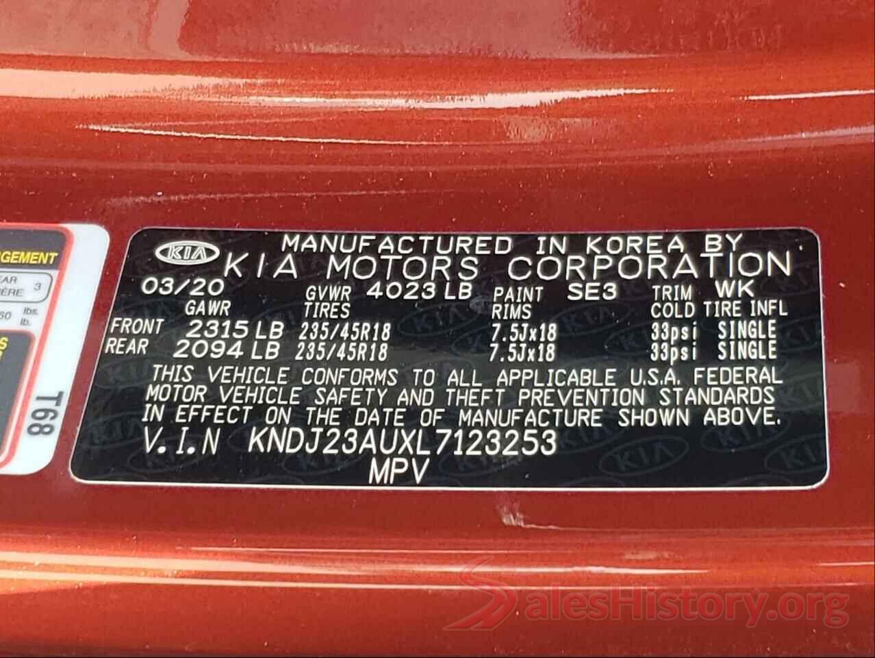 KNDJ23AUXL7123253 2020 KIA SOUL