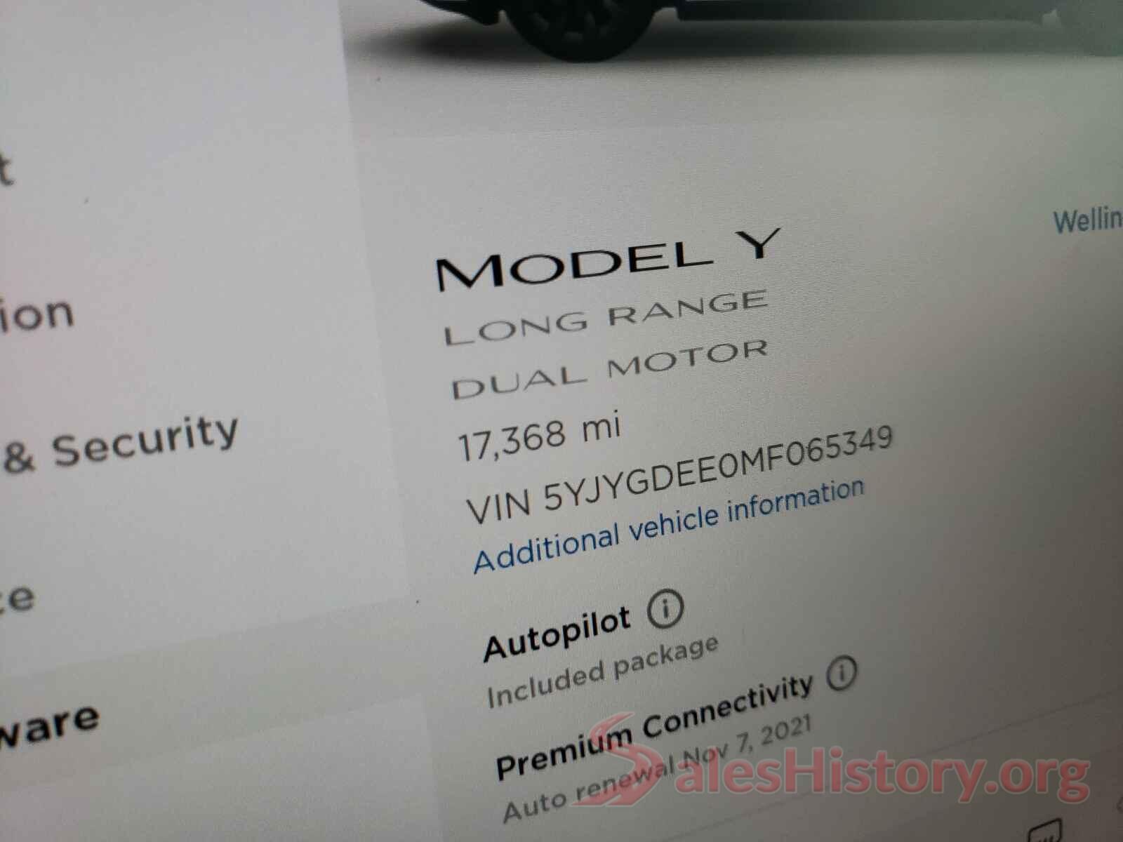 5YJYGDEE0MF065349 2021 TESLA MODEL Y