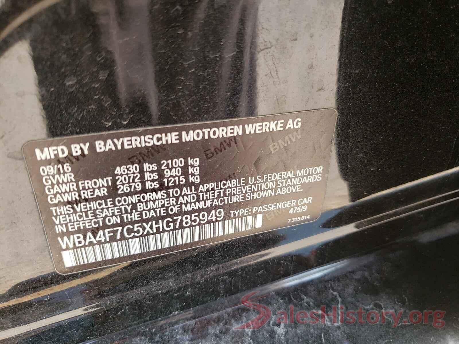 WBA4F7C5XHG785949 2017 BMW 4 SERIES