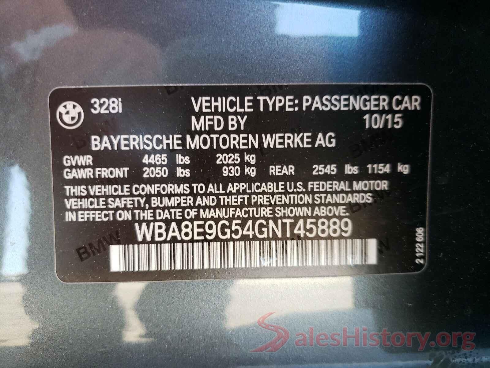 WBA8E9G54GNT45889 2016 BMW 3 SERIES