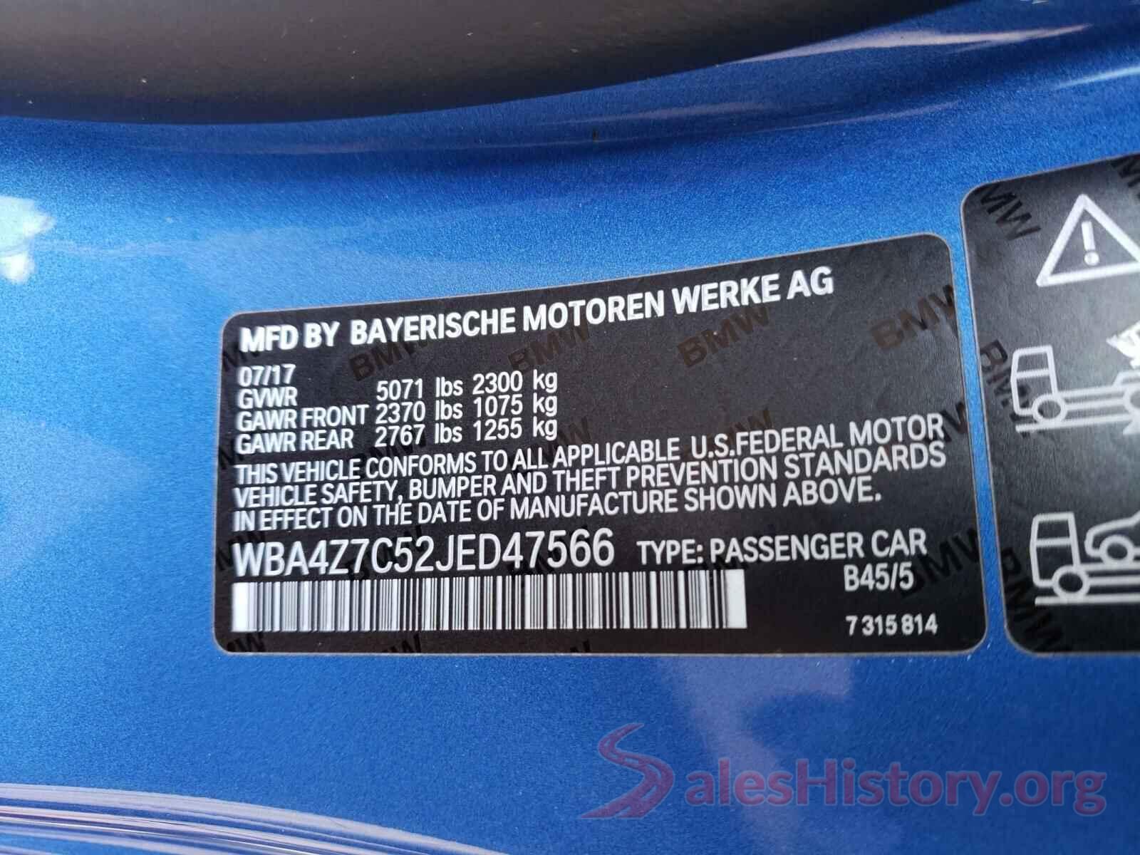 WBA4Z7C52JED47566 2018 BMW 4 SERIES