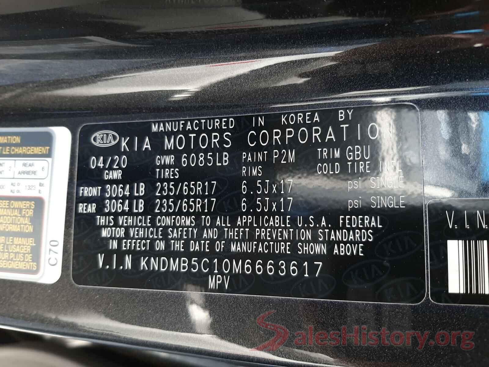 KNDMB5C10M6663617 2021 KIA SEDONA