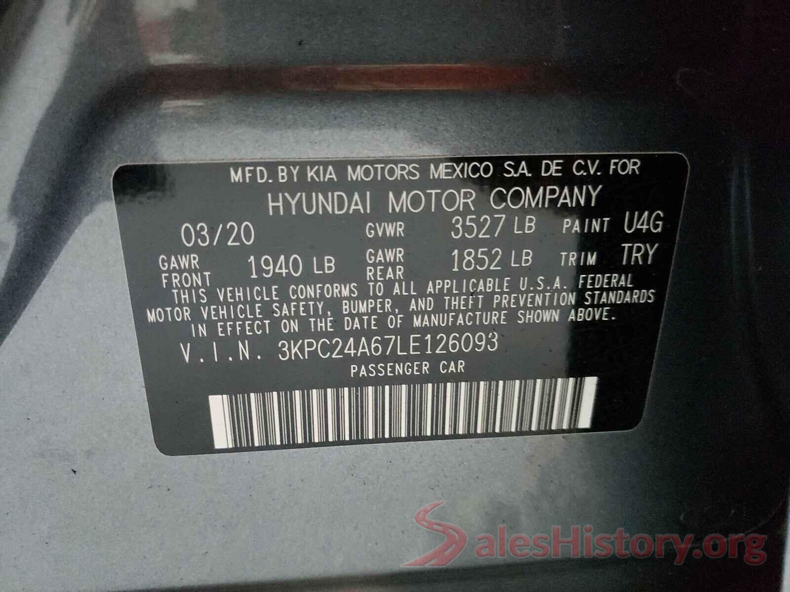 3KPC24A67LE126093 2020 HYUNDAI ACCENT