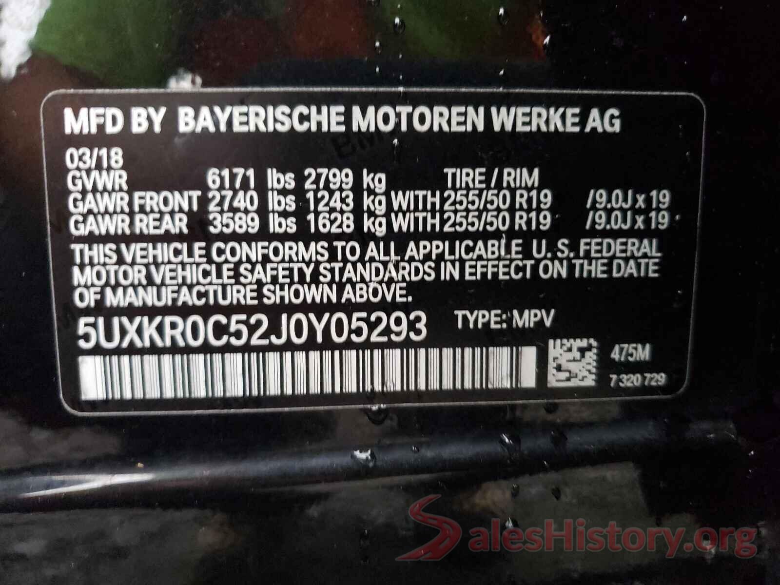 5UXKR0C52J0Y05293 2018 BMW X5