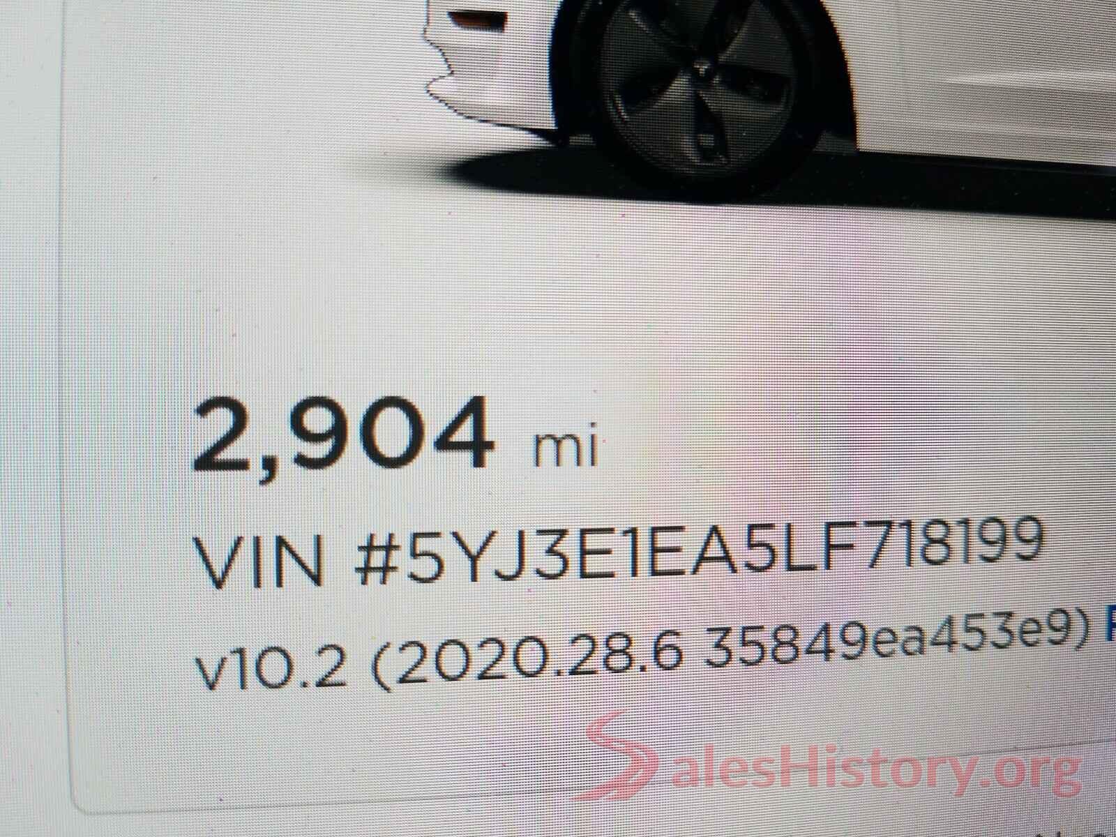 5YJ3E1EA5LF718199 2020 TESLA MODEL 3