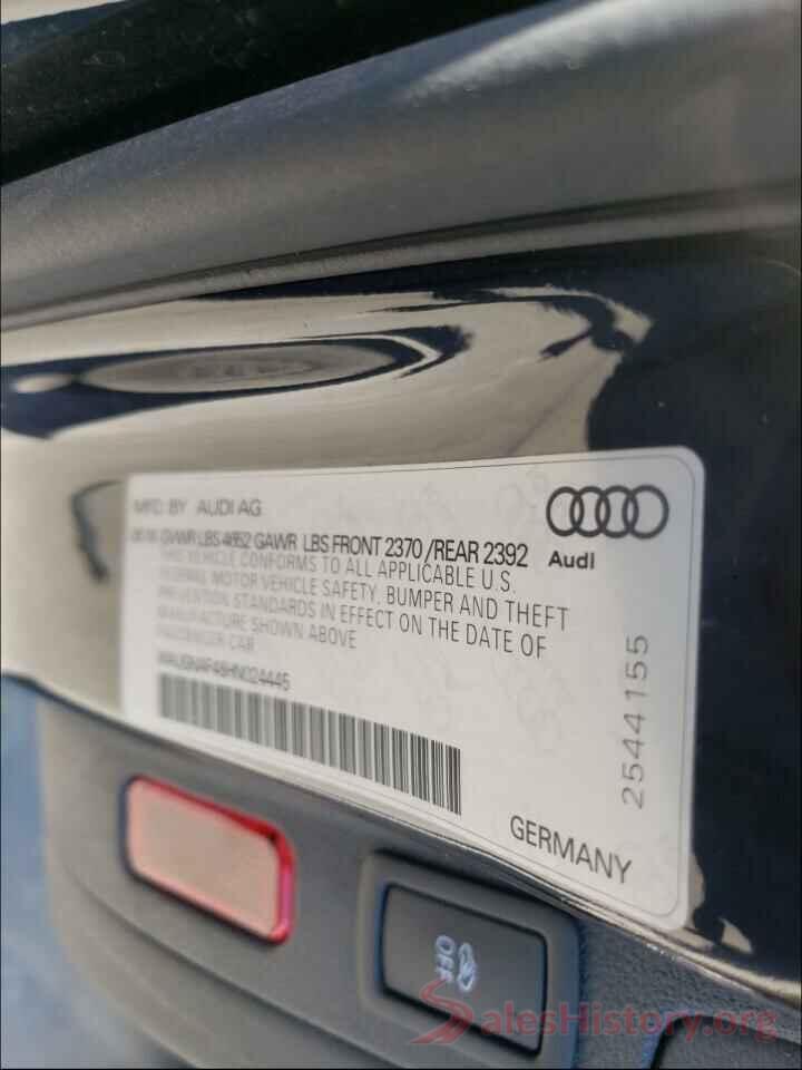 WAUGNAF48HN024445 2017 AUDI A4