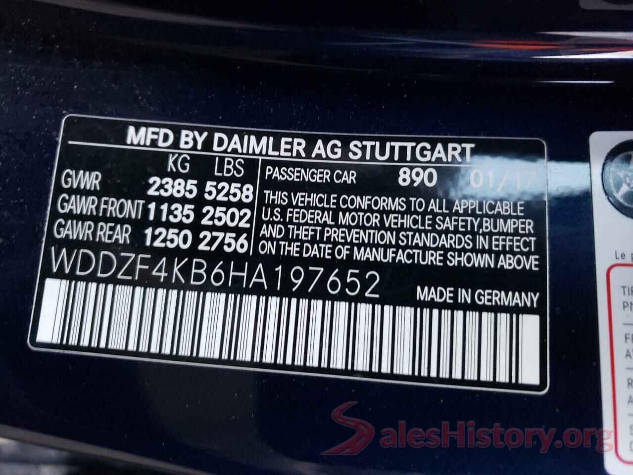 WDDZF4KB6HA197652 2017 MERCEDES-BENZ E-CLASS