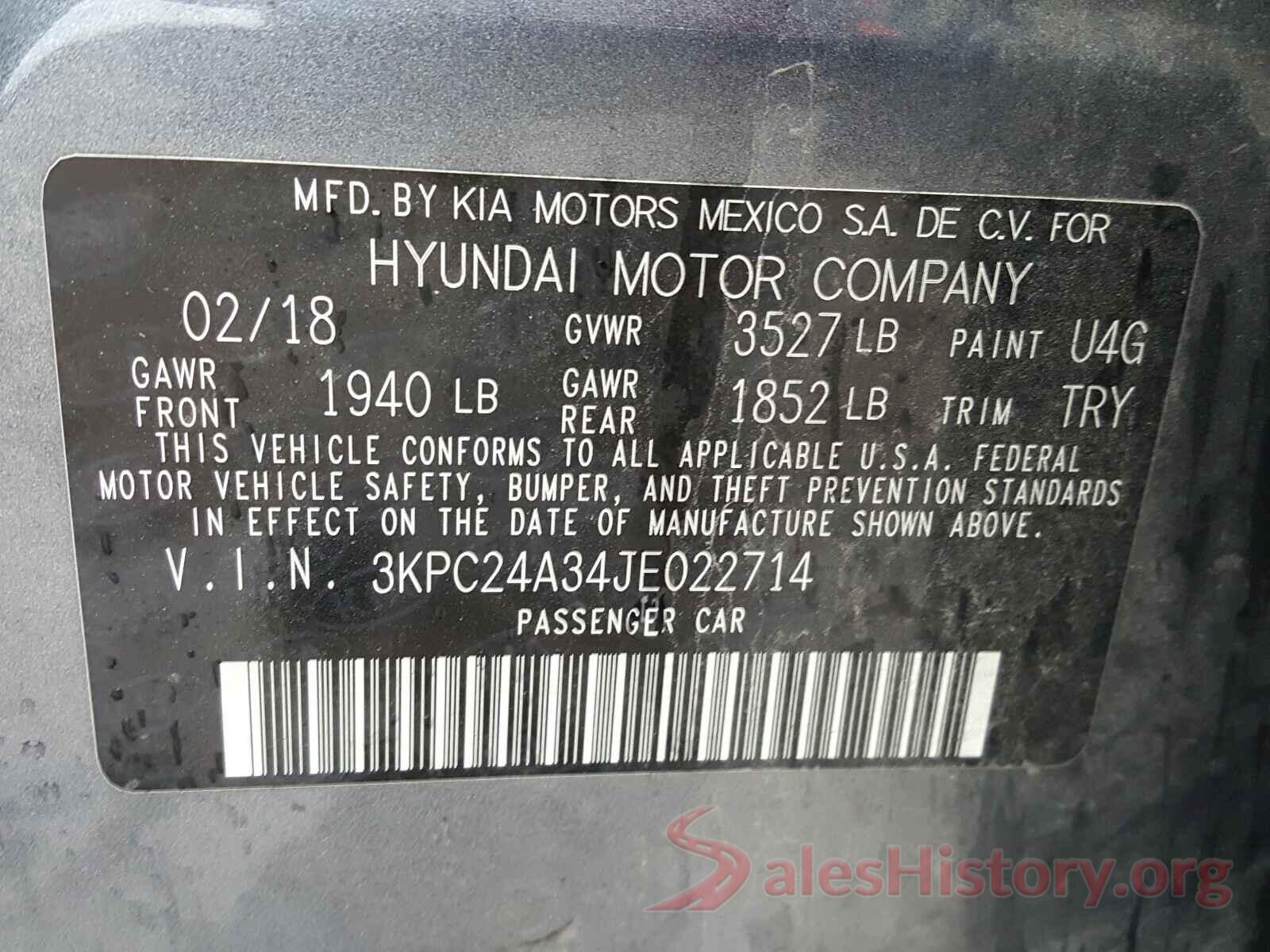 3KPC24A34JE022714 2018 HYUNDAI ACCENT