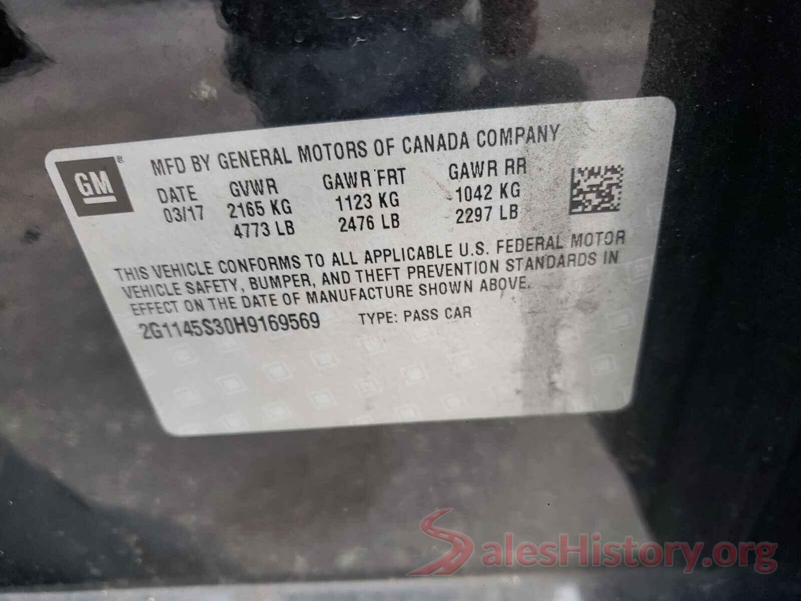 2G1145S30H9169569 2017 CHEVROLET IMPALA