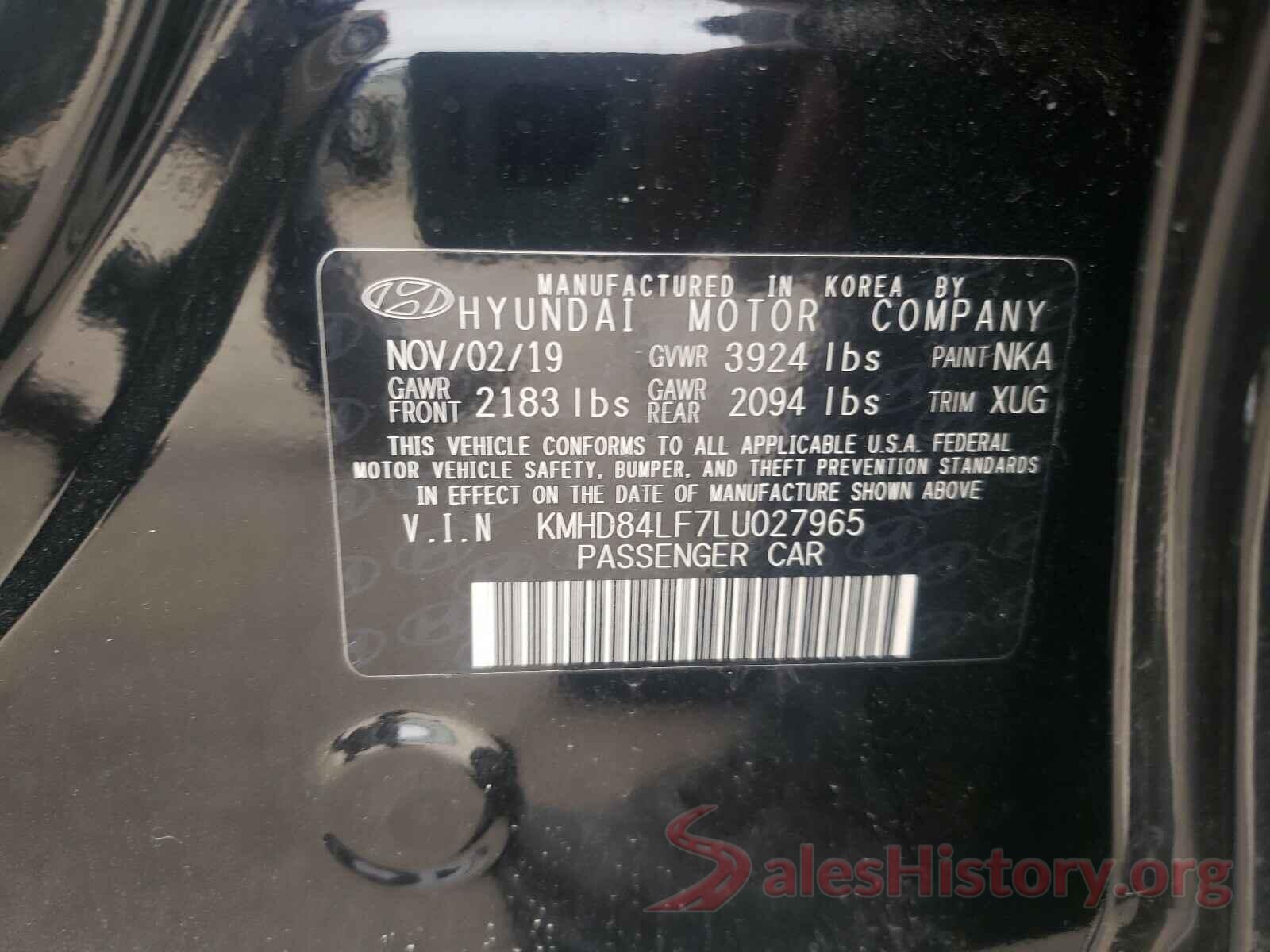 KMHD84LF7LU027965 2020 HYUNDAI ELANTRA