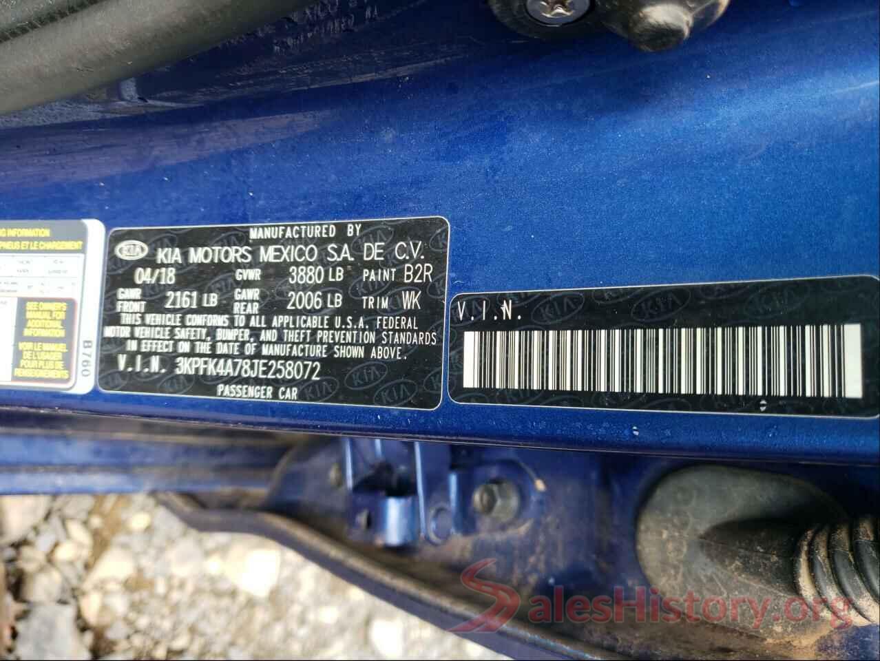 3KPFK4A78JE258072 2018 KIA FORTE