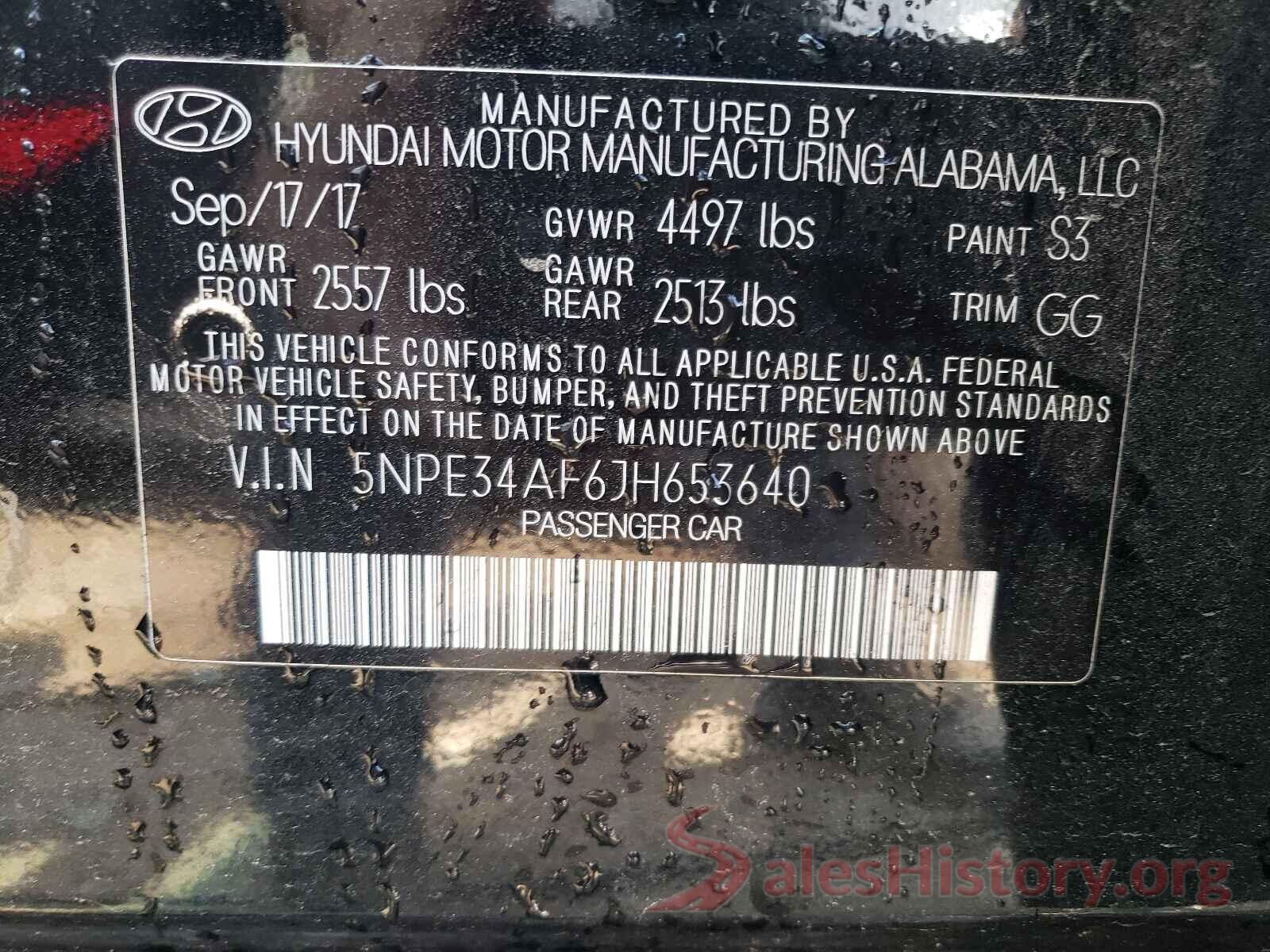 5NPE34AF6JH653640 2018 HYUNDAI SONATA