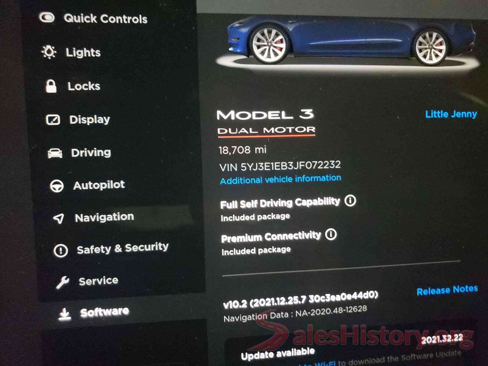 5YJ3E1EB3JF072232 2018 TESLA MODEL 3