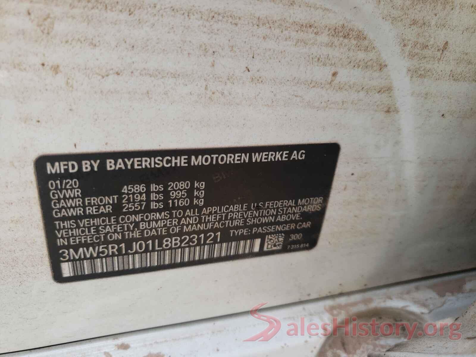 3MW5R1J01L8B23121 2020 BMW 3 SERIES