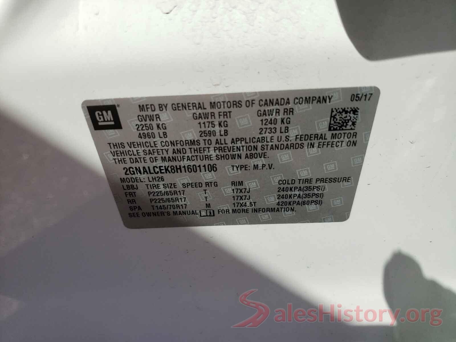 2GNALCEK8H1601106 2017 CHEVROLET EQUINOX