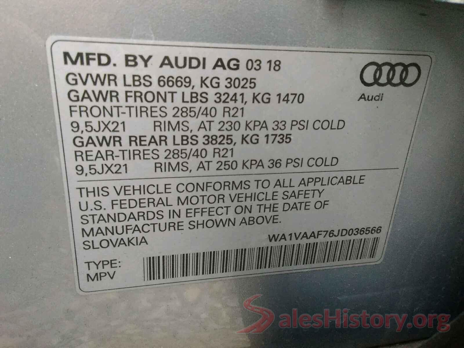 WA1VAAF76JD036566 2018 AUDI Q7