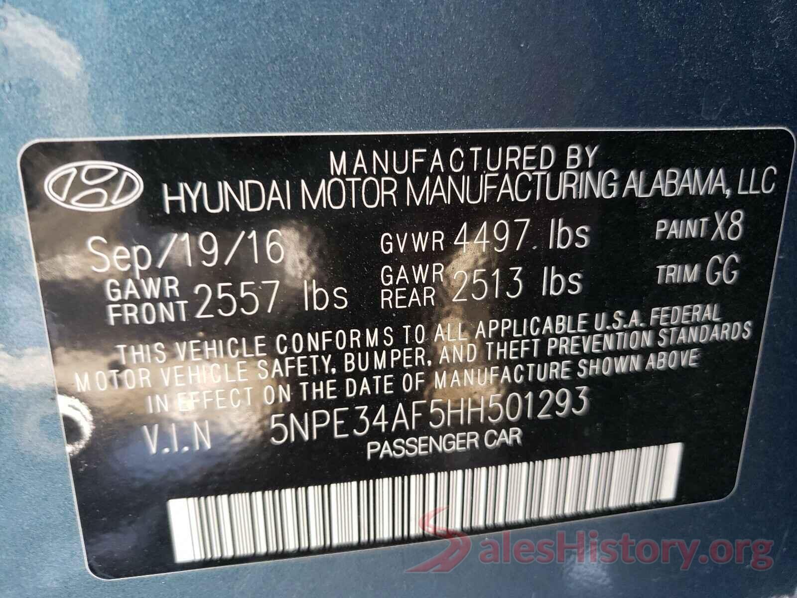 5NPE34AF5HH501293 2017 HYUNDAI SONATA