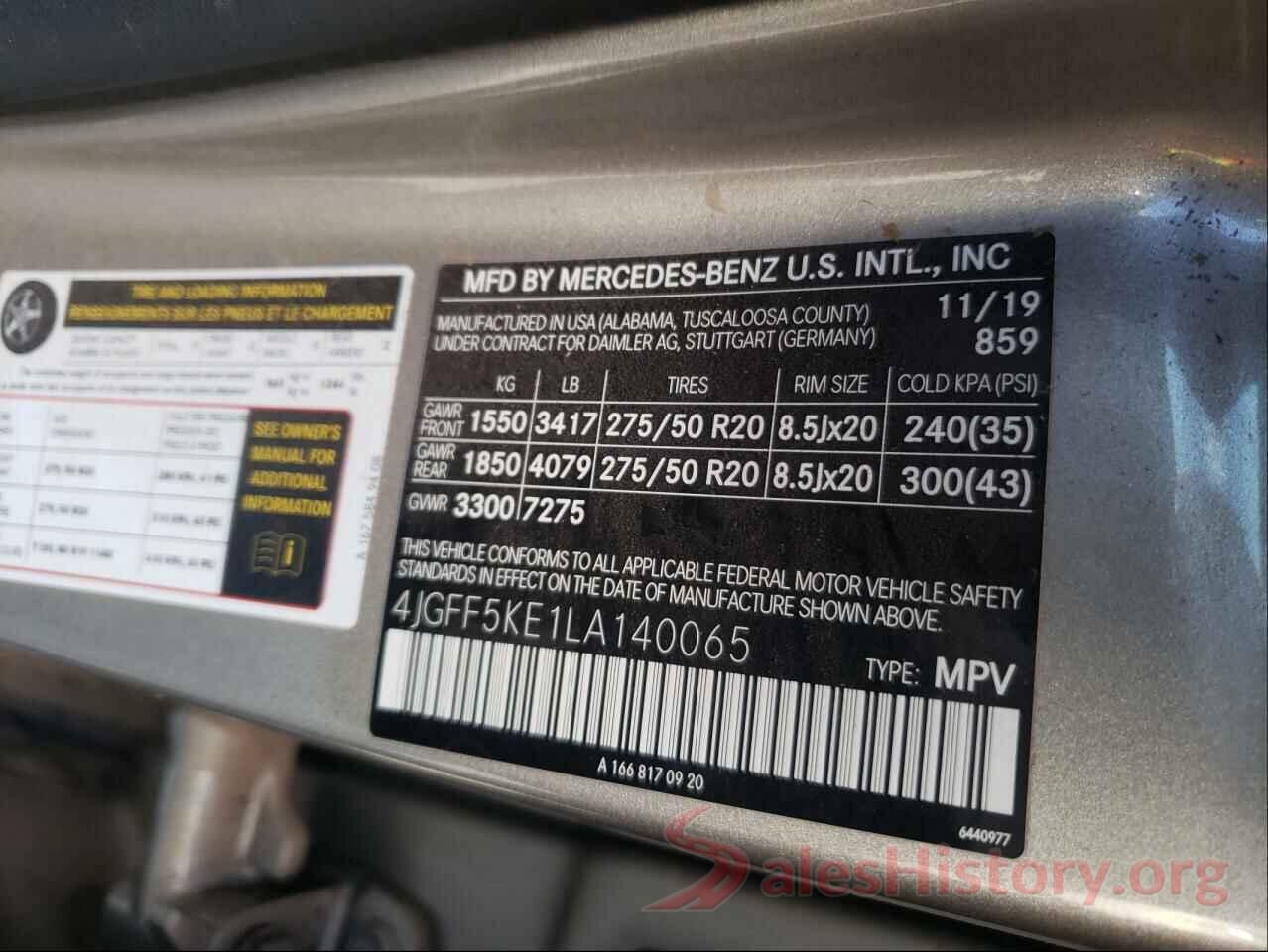 4JGFF5KE1LA140065 2020 MERCEDES-BENZ GLS-CLASS