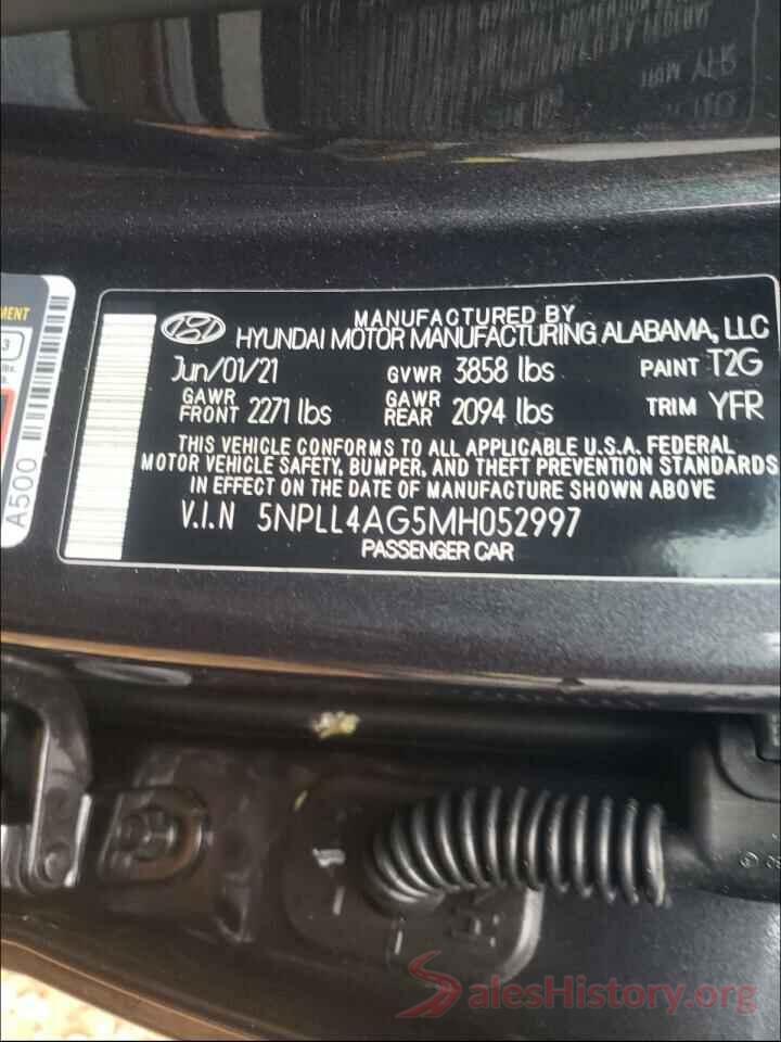 5NPLL4AG5MH052997 2021 HYUNDAI ELANTRA