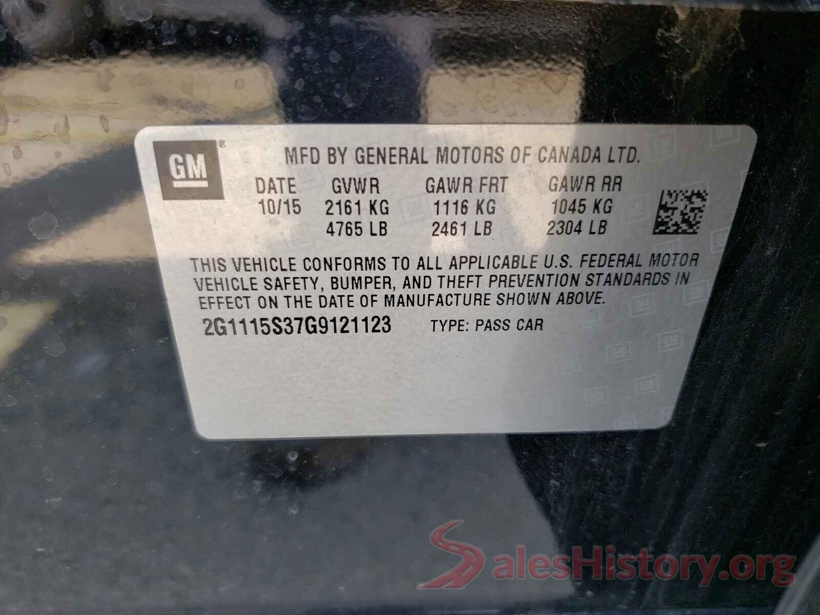 2G1115S37G9121123 2016 CHEVROLET IMPALA