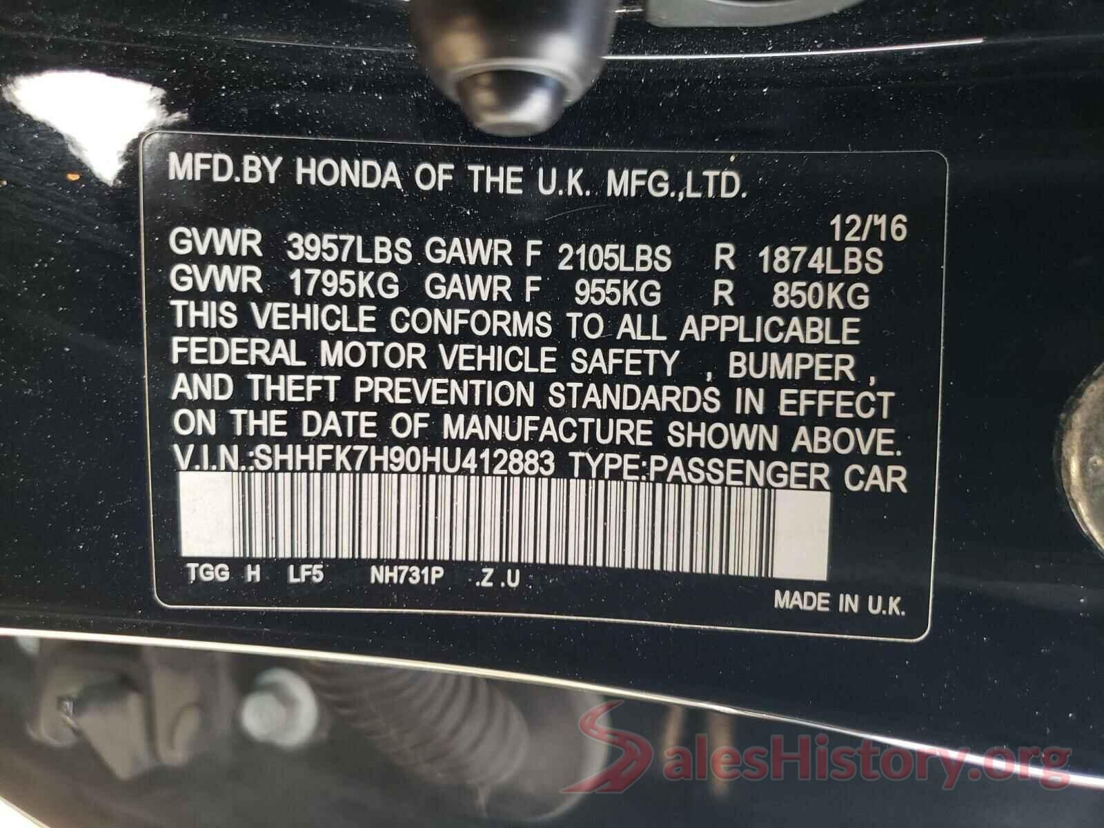 SHHFK7H90HU412883 2017 HONDA CIVIC