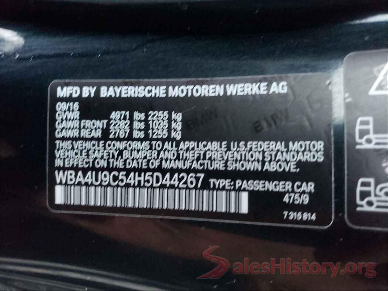 WBA4U9C54H5D44267 2017 BMW 4 SERIES